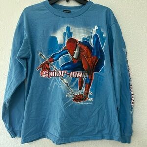 Marvel Mad Engine Spider-Man Boys Blue Graphic Long Sleeve T-Shirt XL